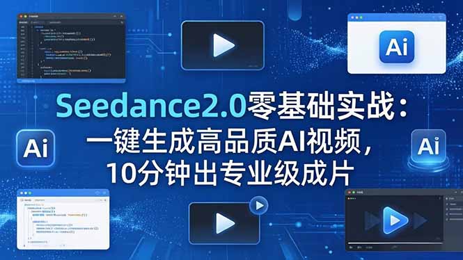 Seedance2.0零基础实战：一键生成高品质AI视频，10分钟出专业级成片-聚合项目网