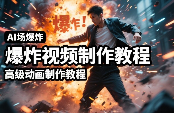 AI场景爆炸视频制作教程，利用人物实拍视频制作出高级的动画特效-聚合项目网