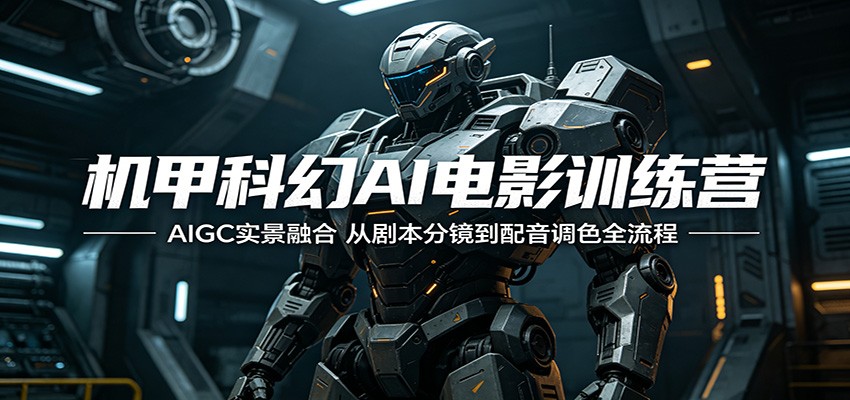 机甲科幻AI电影训练营：AIGC实景融合，从剧本分镜到配音调色全流程-聚合项目网