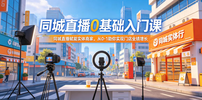同城直播0基础入门课，同城直播赋能实体商家，从0-1助你实现门店业绩增长-聚合项目网