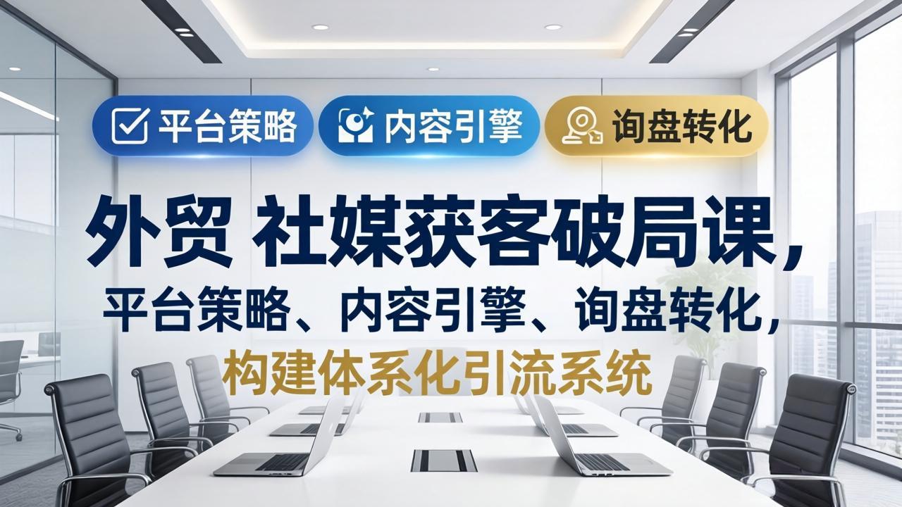 外贸 社媒获客破局课，平台策略、内容引擎、询盘转化，构建体系化引流系统(更新26年3月-聚合项目网