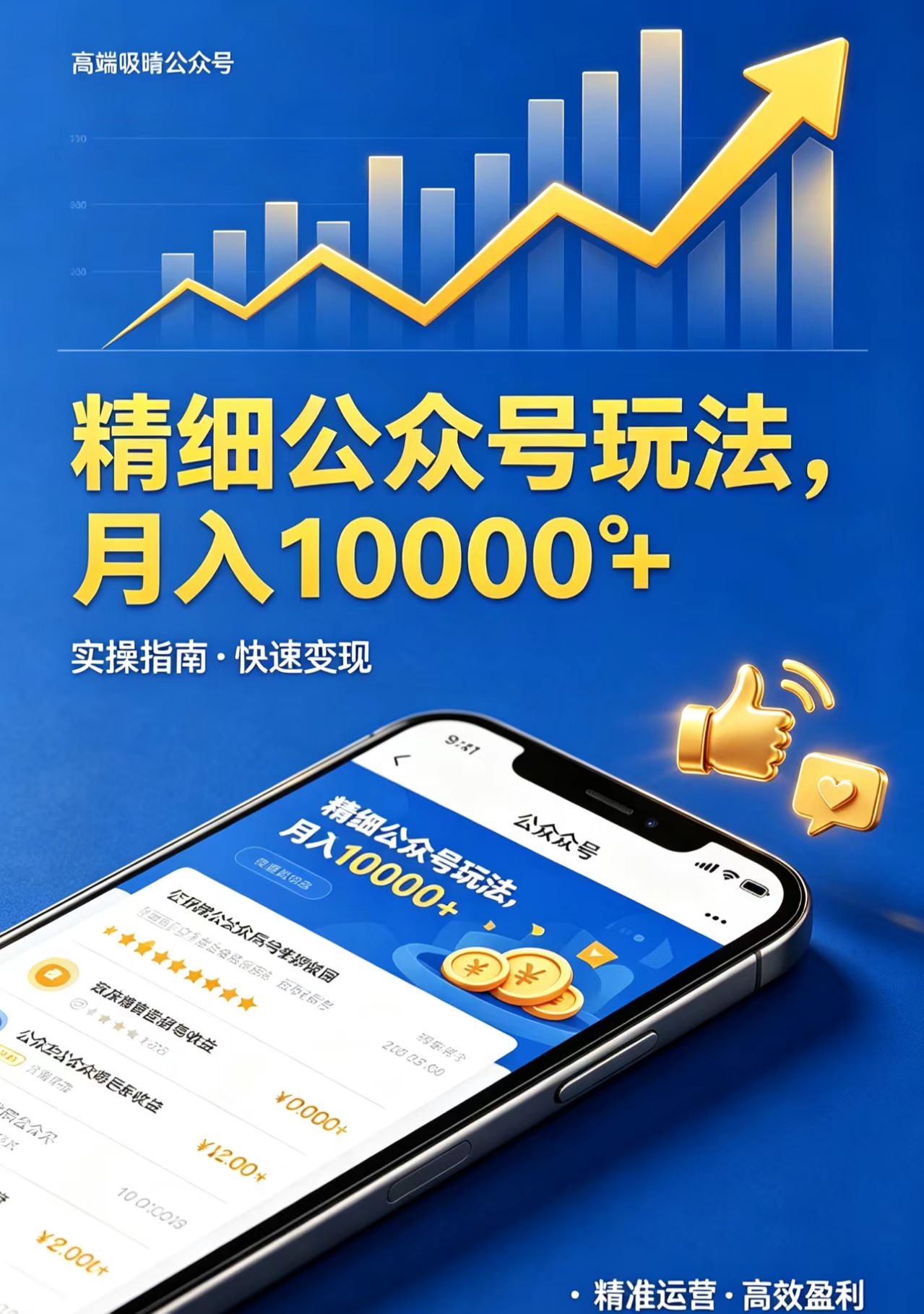 精细公众号玩法，月入10000+，实操指南，快速变现-聚合项目网