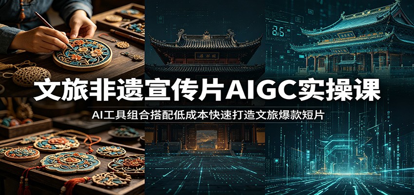 文旅非遗宣传片AIGC实操课：AI工具组合搭配低成本快速打造文旅爆款短片-聚合项目网