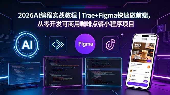 2026AI编程实战教程｜Trae+Figma快速做前端，从零开发可商用咖啡点餐小程序项目-聚合项目网