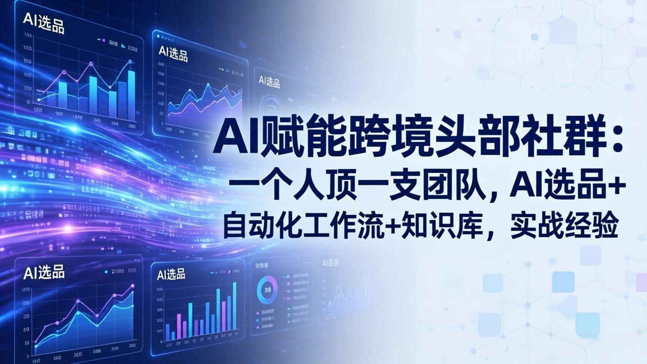 AI赋能跨境头部社群-更新6月：一个人顶一支团队，AI选品+自动化工作流+知识库，实战经验-聚合项目网