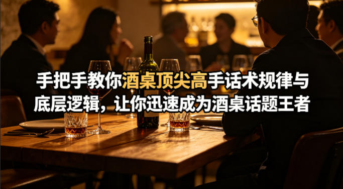 付费文章：手把手教你酒桌顶尖高手话术规律与底层逻辑，让你迅速成为酒桌话题王者(二十年全网独家经验分享)-聚合项目网