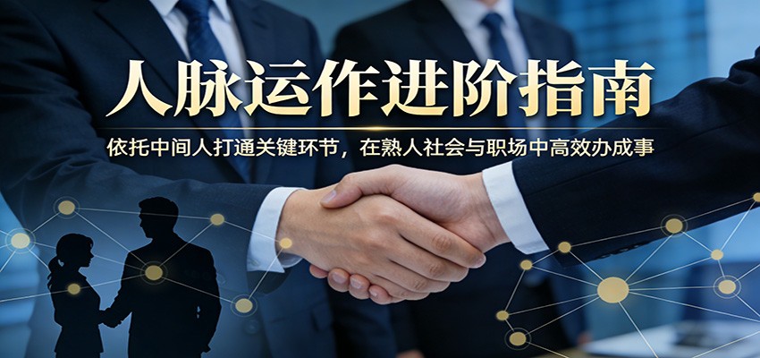 付费文章：人脉运作进阶指南，依托中间人打通关键环节，在熟人社会与职场中高效办成事-聚合项目网