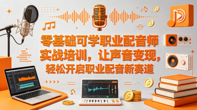 零基础可学职业配音师实战培训，让声音变现，轻松开启职业配音新赛道-聚合项目网