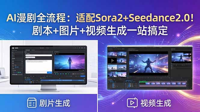 AI漫剧全流程：适配Sora2+Seedance2.0！剧本+图片+视频生成一站搞定-聚合项目网