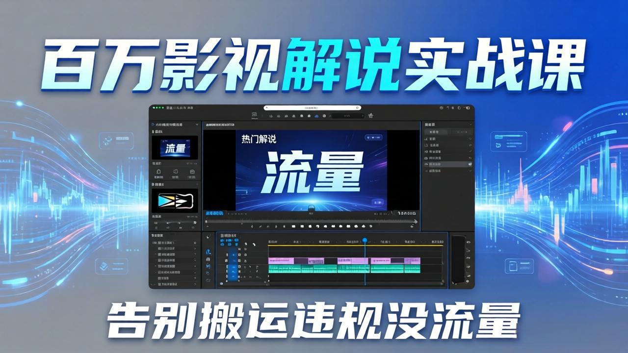 百万影视解说实战课：告别搬运违规没流量，AI文案+配音+剪映，做出能上热门的解说视频-聚合项目网