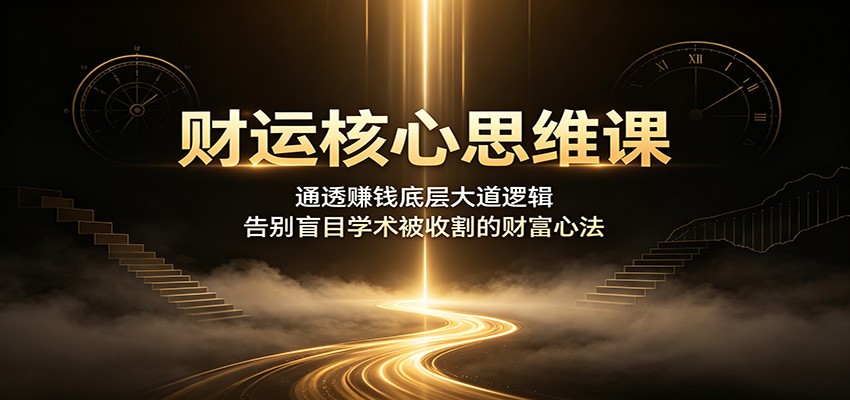 财运核心思维课：通透赚钱底层大道逻辑，告别盲目学术被收割的财富心法-聚合项目网
