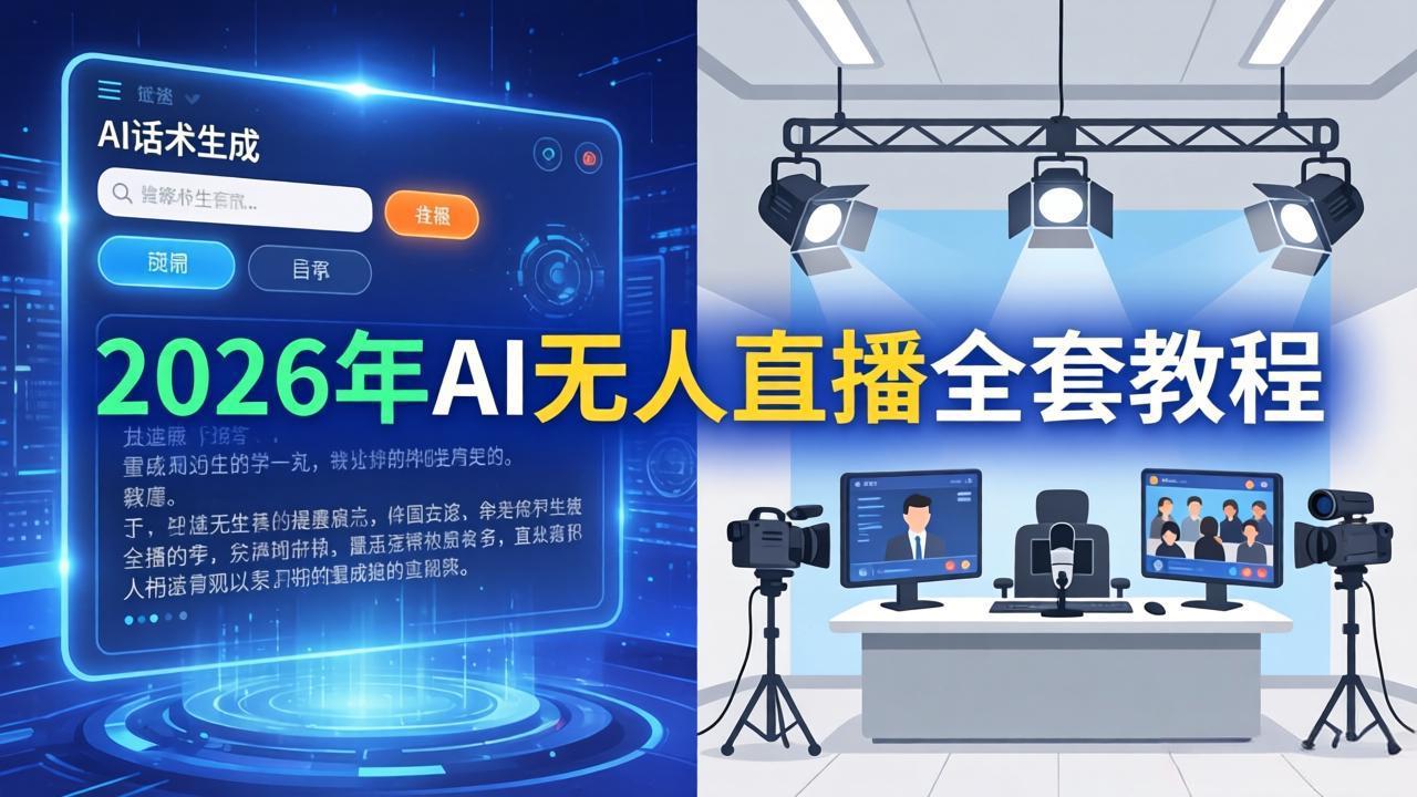 2026年AI无人直播全套教程：OBS安装+软件配置+直播间搭建+话术生成+一键开播实操-聚合项目网