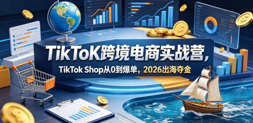 TikToK跨境电商实战营，TikTok Shop从0到爆单，2026出海夺金-聚合项目网