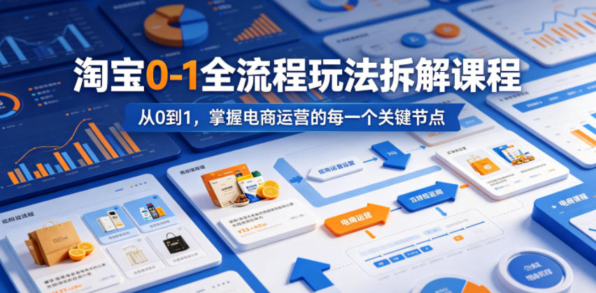 淘宝0-1全流程玩法拆解课程，从0到1，掌握电商运营的每一个关键节点-聚合项目网