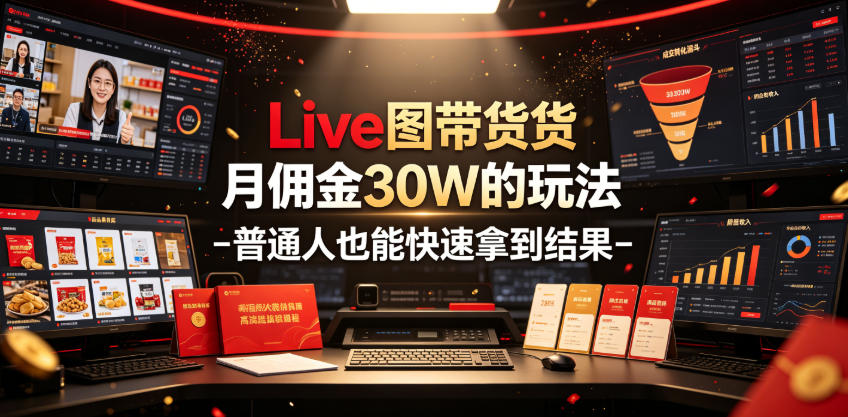 Live图带货月佣金30W的玩法-普通人也能快速拿到结果-聚合项目网