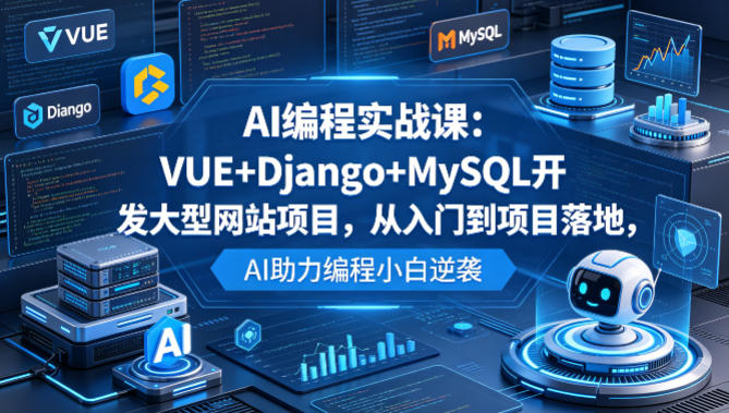AI编程实战课：VUE+Django+MySQL开发大型网站项目，从入门到项目落地，AI助力编程小白逆袭-聚合项目网