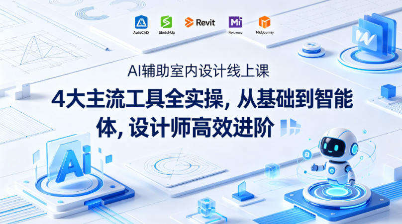 AI辅助室内设计线上课｜4大主流工具全实操，从基础到智能体，设计师高效进阶-聚合项目网