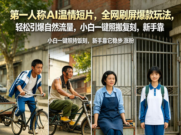 第一人称AI温情短片，全网刷屏爆款玩法，轻松引爆自然流量，小白一键照搬复刻，新手靠它稳步涨粉-聚合项目网