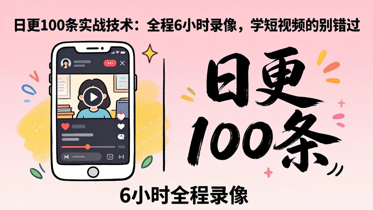 某工作坊东莞2026年4月12线下课：日更100条实战：全程6小时录像，学短视频的别错过-聚合项目网