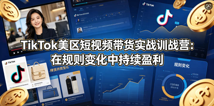 TikTok美区短视频带货实战训战营：在规则变化中持续盈利-聚合项目网