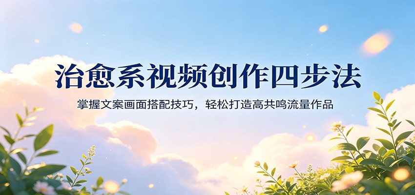 治愈系视频创作四步法：掌握文案画面搭配技巧，轻松打造高共鸣流量作品-聚合项目网