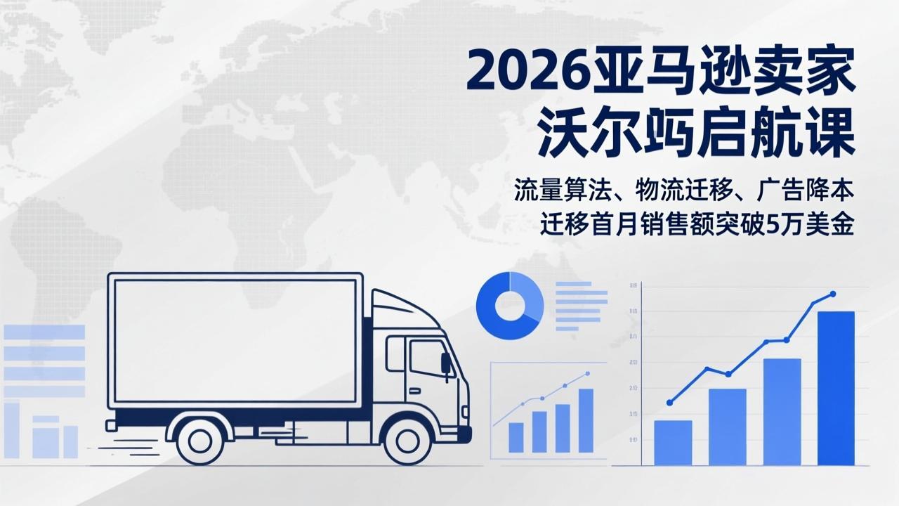 2026亚马逊卖家沃尔玛启航课，流量算法、物流迁移、广告降本，迁移首月销售额突破5万美金-聚合项目网