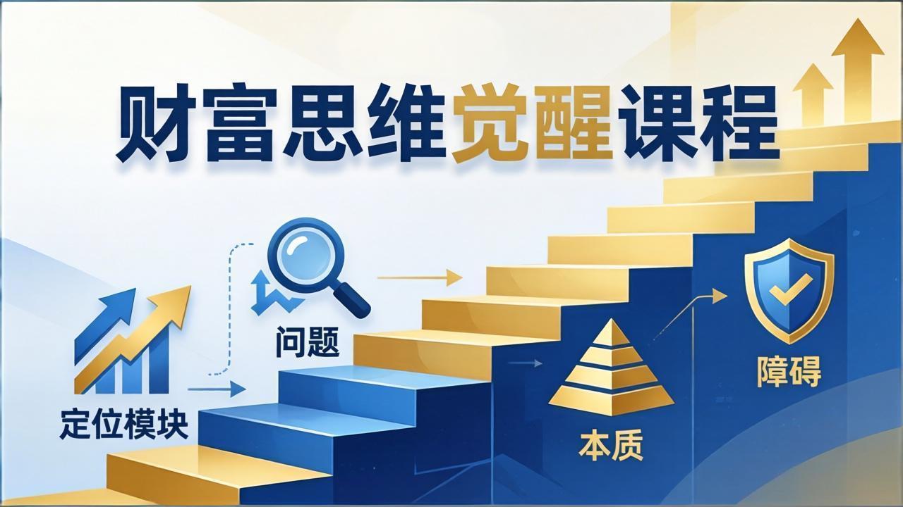 财富思维觉醒第十期：3天大课四大模块，精准定位问题看清本质，扫清人生障碍-聚合项目网