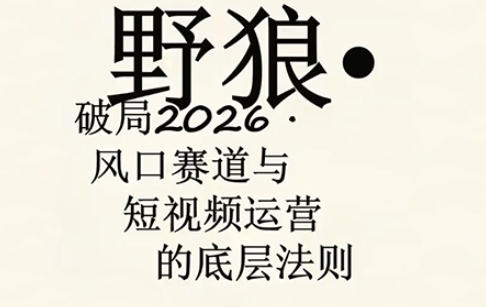 野狼团队·多平台实操运营课，覆盖AI口播、服装、好物、漫剪等热门玩法(更新4月29日)-聚合项目网