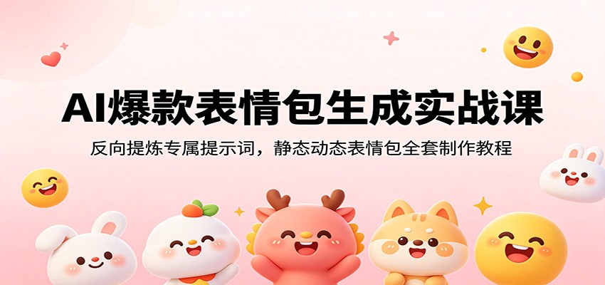 AI爆款表情包生成实战课:反向提炼专属提示词,静态动态表情包全套制作教程-聚合项目网