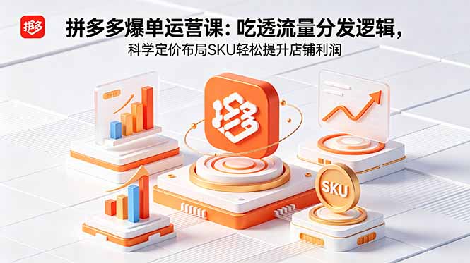 拼多多爆单运营实战课：吃透流量分发逻辑，科学定价布局SKU轻松提升店铺利润-聚合项目网
