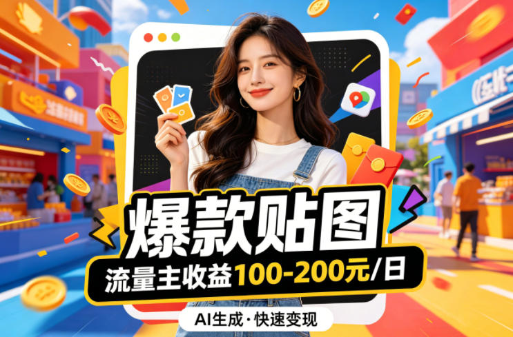 借助AI生成爆款贴图做公众流量主，当日收益100-200-聚合项目网