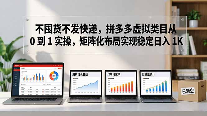 不囤货不发快递，拼多多虚拟类目从 0 到 1 实操，矩阵化布局实现稳定日入 1K-聚合项目网