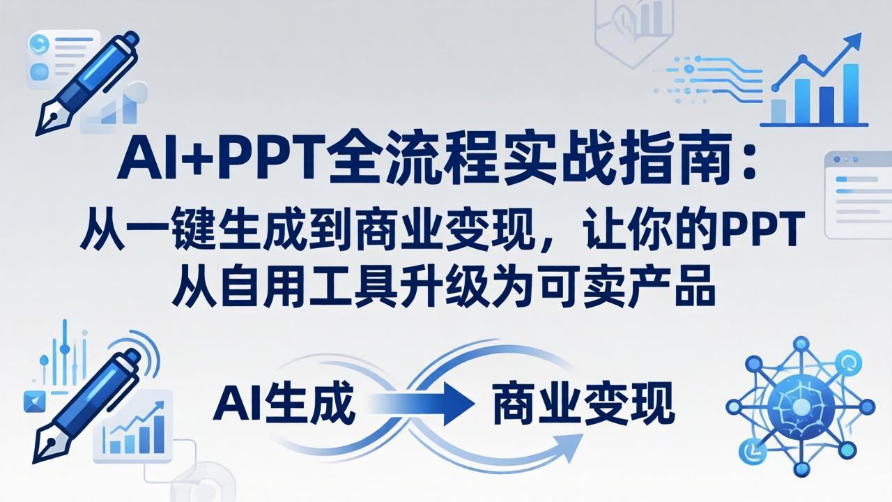 AI+PPT全流程实战指南-更新4月21：从一键生成到商业变现，让你的PPT从自用工具升级为可卖产品-聚合项目网