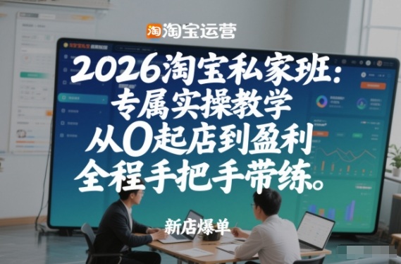 2026淘宝私家班：专属实操教学，从0起店到盈利，全程手把手带练(更新)-聚合项目网