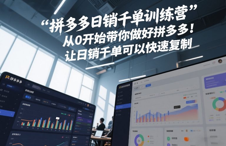 拼多多日销千单训练营，从0开始带你做好拼多多，让日销千单可以快速复制(更新26年4月)-聚合项目网