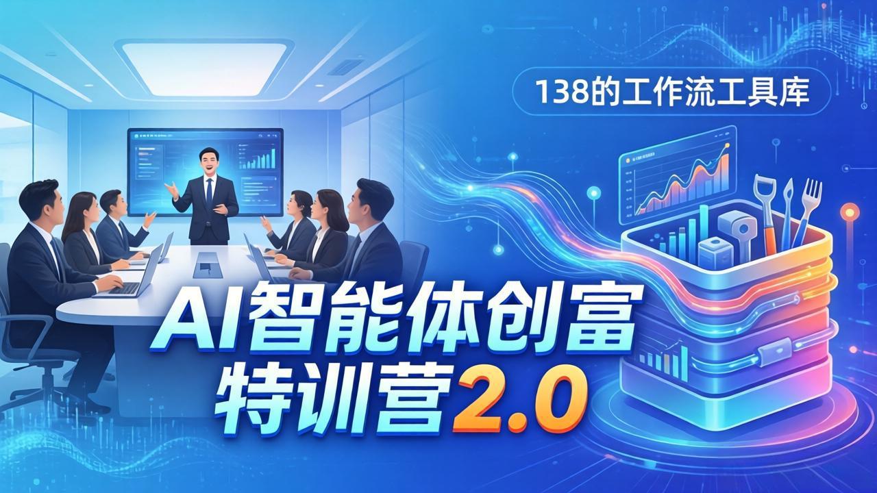 AI智能体创富训练营2.0：3天闭门直播+视频课+工具库，从0到1搭建智能体附138个工作流-聚合项目网