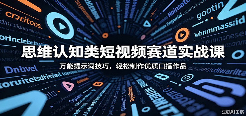 思维认知类短视频赛道实战课：万能提示词技巧，轻松制作优质口播作品-聚合项目网