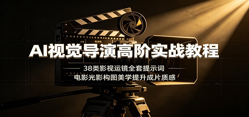 AI视觉导演高阶实战教程:38类影视运镜全套提示词,电影光影构图美学提升成片质感-聚合项目网