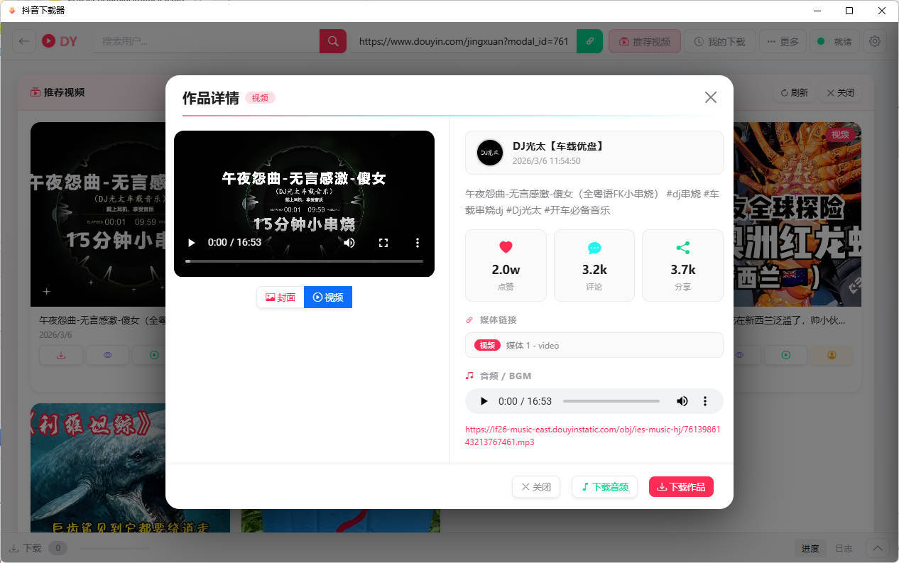 抖音下载器DY Video Downloader 0.0.9-聚合项目网