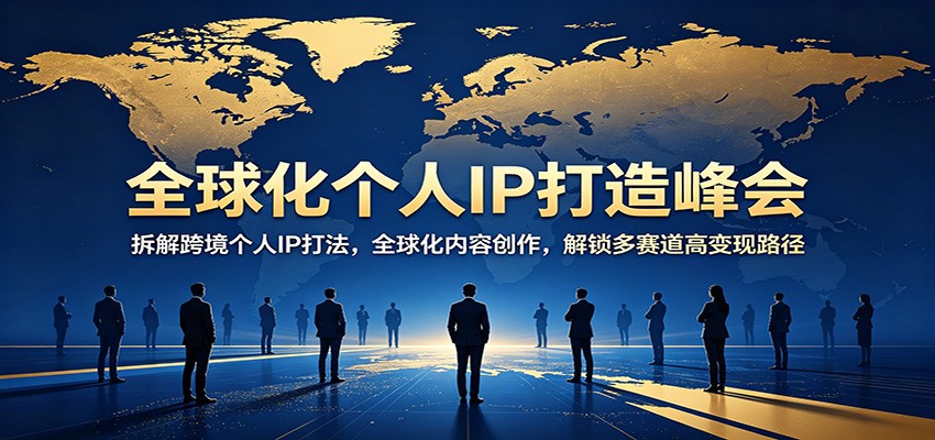 全球化个人IP打造峰会：拆解跨境个人IP打法，全球化内容创作，解锁多赛道高变现路径-聚合项目网