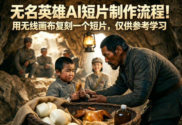 无名英雄AI短片制作流程！用无线画布复刻一个短片，仅供参考学习-聚合项目网