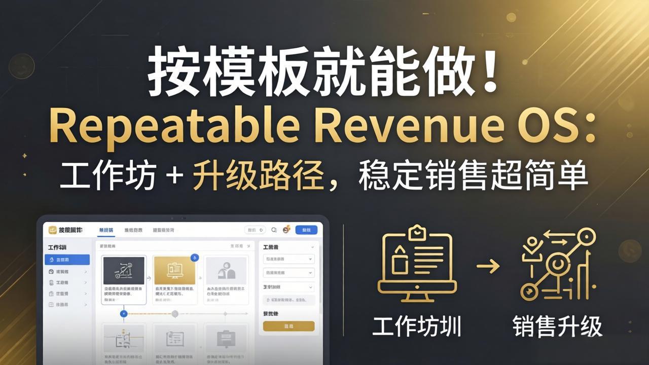 按模板就能做！Repeatable Revenue OS：工作坊 + 升级路径，稳定销售超简单-聚合项目网