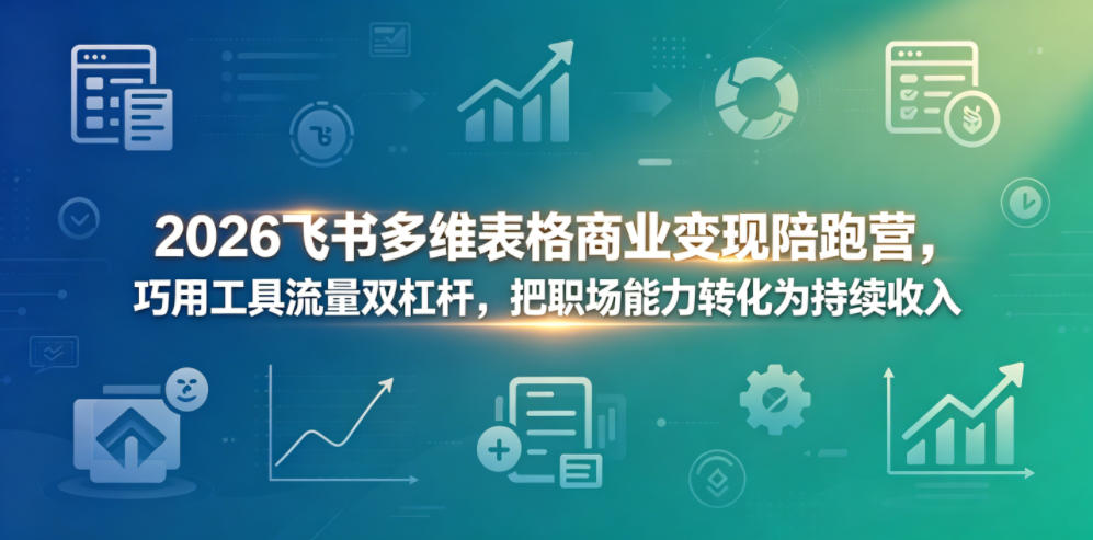 2026飞书多维表格商业变现陪跑营，巧用工具流量双杠杆，把职场能力转化为持续收入-聚合项目网