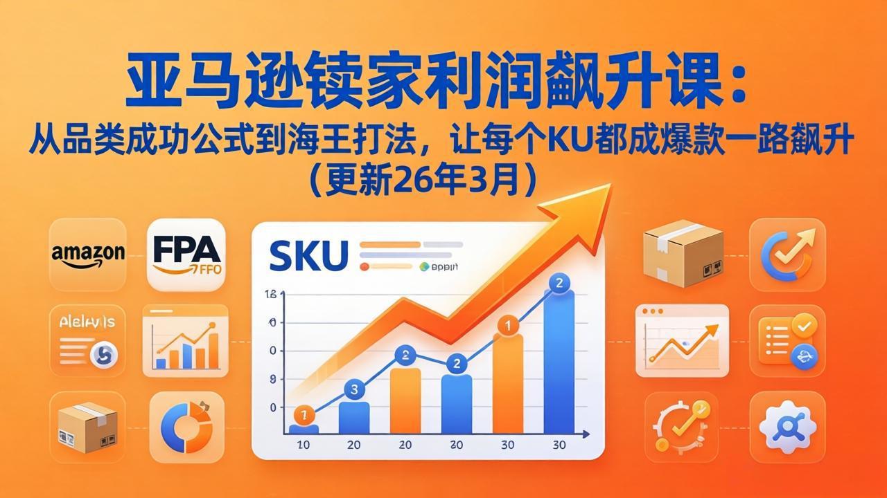 亚马逊卖家利润飙升课：从品类成功公式到海王打法，让每个SKU都成爆款一路飙升(更新26年3月-聚合项目网