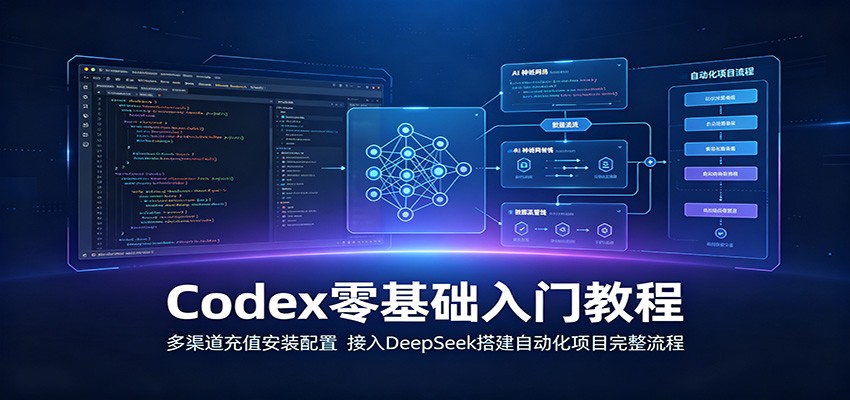 Codex零基础入门教程:多渠道充值安装配置,接入DeepSeek搭建自动化项目完整流程-聚合项目网
