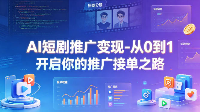 AI短剧推广变现-从0到1开启你的推广接单之路-聚合项目网