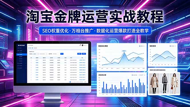 2026 淘宝金牌运营实战教程，SEO权重优化万相台推广，数据化运营爆款打造全教学-聚合项目网