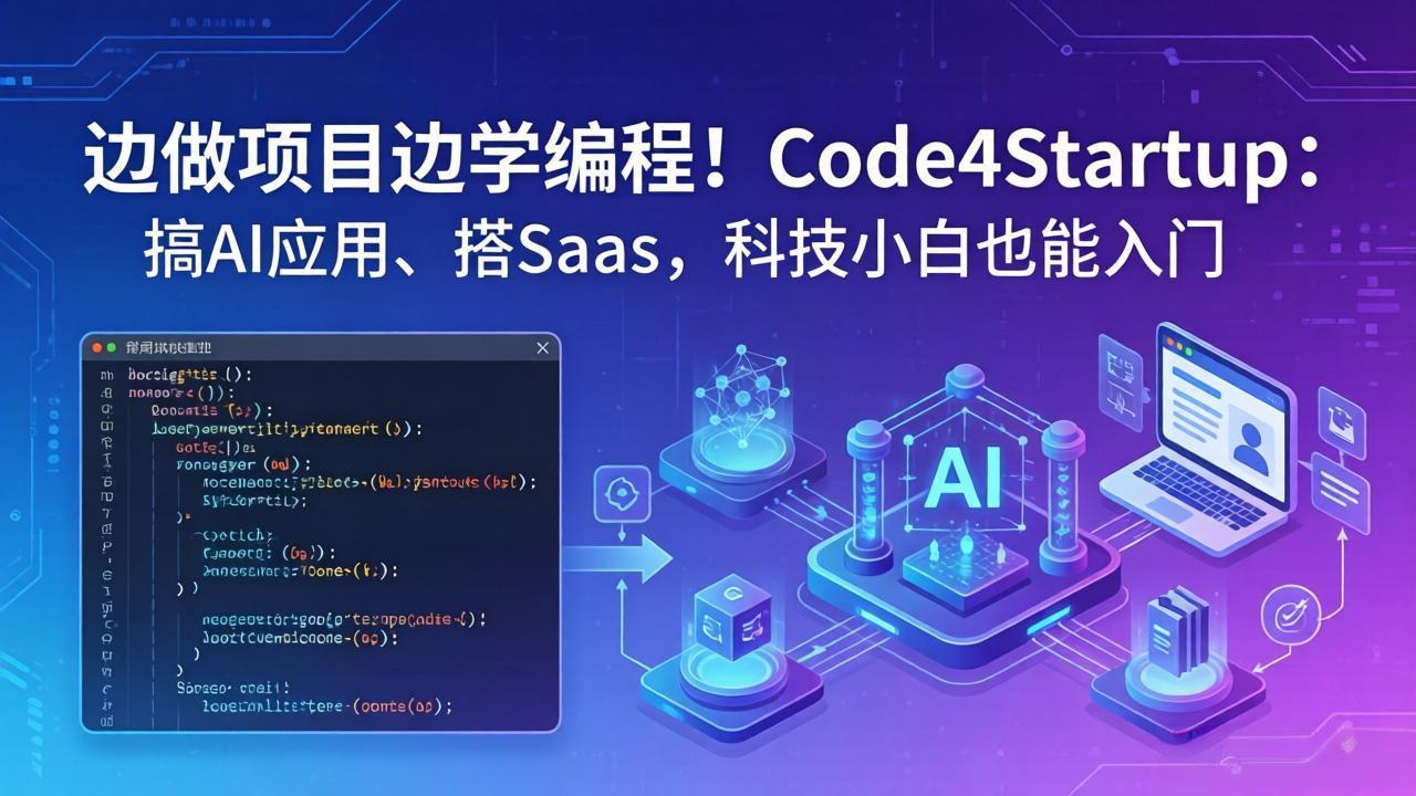 边做项目边学编程！Code4Startup：搞 AI 应用、搭 SaaS，科技小白也能入门-聚合项目网