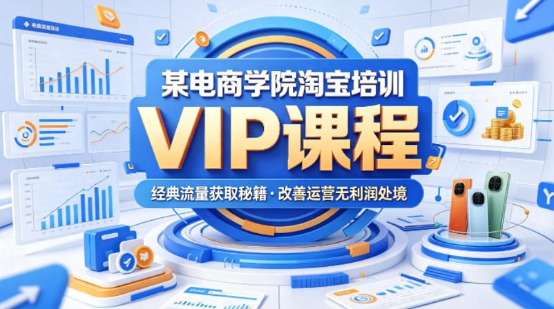 某电商学院淘宝培训VIP课程，各种经典有用的流量获取秘籍，改善运营产品没利润的处境(2026年5月)-聚合项目网