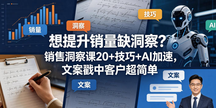 想提升销量缺洞察？销售洞察课20+技巧+AI加速，文案戳中客户超简单【原创双语字幕】-聚合项目网